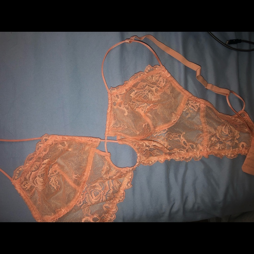 Urban outfitters peach lace bralet